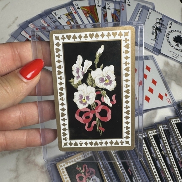 Vintage Tiffany & Co. Playing Cards 5 Cards ONLY w Protective Sleeves 3,7,5,8,K) - Picture 1 of 9